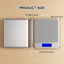 0.01g High Precision Mini Smart Digital Scale, Stainless Steel Jewelry Food Weight Scale, Portable Home Baking Measuring Tool, LED Backlit Multi-Unit Switchable, Multifunctional Accurate Kitchen Scale (Batteries Not Included) - Silver - View 9