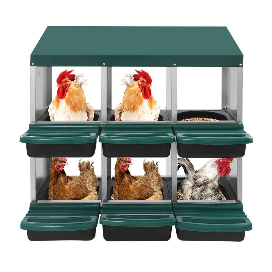 YUNRUX 6 Pieces Of Chickens Under Eggs, Chicken Nest Box - Green - 綠色 - 查看 1