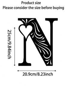 1pc Personalized Scroll Heart DIY Letter Combination Sign, Made Of High-Quality Metal - Durable And Suitable For Home, Office, Bedroom, Living Room, Garden, Corporate Image Wall Decoration, Modern Personalized Entryway Decoration, And A Great Choice For Housewarming, Birthday, And Holiday Gifts. - Multicolor - View 41