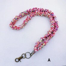 1pc Fashionable Multi-Color Pleated Elastic Lanyard, With Multipurpose ID And Phone Holder, Elegant Necklace-Style Strap, Suitable For Teachers, Nurses, Doctors And Friends - Stretchy Work Badge Holder, Daily Accessory, Boho Style, Lightweight Material, Safety Clasp, Nurse/Doctor Accessory