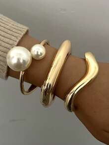 30/25/20/15/10/5pcs Multi-Piece Stackable Vintage Coin, Flower, Geometric, Ribbon, Water Drop, Colorful Resin, Heart, Twist, Faux Pearl Beaded, Chain Texture, Rhinestone, Bling Bling, Glossy, Minimalist Plain Circle, Snake Bone, Airplane, Plain Chain, Exaggerated Wide Bracelet Set, Simple Elegant Delicate Retro Design, Suitable For Holiday, Party, Date, Gift, Daily Wear (Random Shipment)