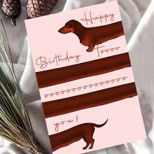 Adult Birthday Card For Dachshund Lovers - Cute Long Dog "Happy Birthday Toooo You" Greeting (With Envelope) - Multicolor - View 11