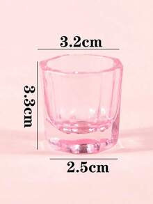 Klimonla 1pc Glass Cup, Nail Art Acrylic Powder Nail Art Cups Bowl Glassware Tools, Pink,Nail Supplies,Nail Tools,Nail Art Tools,Back To School,Nails,Nail Tools Press On Nails - 粉紅色 2 - 查看 7