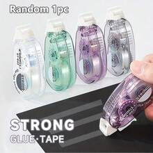 4pcs 5m X 8mm Student/Office Dot Decorative Adhesive Tape, Transparent Double-Sided Sticky Tape, Random Color - Color - View 8