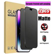 ZYONS 2pcs Matte Anti-Spy Screen Protector, Non-Glass Material, Soft Film, 9H Ceramic Matte Screen Protector, Compatible With Iphone 17 Pro Max/17 Air/16 Pro Max/16E/16 Plus/17/15 Pro Max/14/13/12/11/XR/X/XS/7/8 - Black - View 14