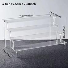 1pc Multi-Tier Transparent Acrylic Step Shaped Display Rack, Desktop Acrylic Multi-Layer Versatile Blind Box Display Stand For Collectibles, Perfume, Cosmetics Storage & Display - Clear - View 27