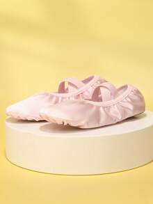 Children's Princess Ballet Shoes, Girls Indoor Soft-Soled Dance Shoes, Yoga Shoes, Practice Shoes, Flat Slippers, Satin Fabric - Baby Pink - View 7