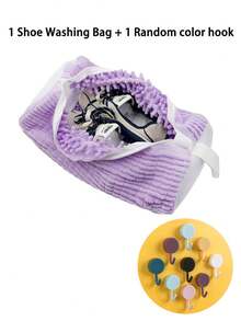 Shoe Cleaning Bag With Hook Up,Washing Machine Shoe Bag–Heavy-Duty Reusable Washer & Dryer Laundry Shoe Bag, 360° Deep-Clean Zippered Protective Bag, Stain-Free Shoe Care Kit For Sneakers, Tennis Shoes, Running Shoes & Boots, Machine-Washable Footwear Storage Pouch, Durable Polyester Laundry Organizer With Carry Handle, Fits Most Sizes – Perfect For Home Laundry, Travel, Gym, Back To School,College Dorms & Outdoor Use