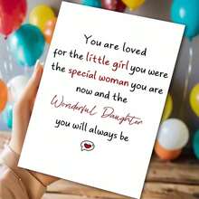 Daughter Keepsake Card - "Little Girl, Special Woman, Wonderful Daughter" Message (With Envelope) - Multicolor - View 10
