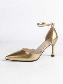 2025 女士尖头高跟时尚浅口鞋，猫跟鞋