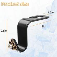 Bling Car Seat Headrest Hook, 2PCS Crystal Rhinestone Vehicle Purse Bags Holder, Diamond Automotive Interior Backseat Storage Hanger Accessories, Universal For SUV, Sedan, Truck (Black) - 白色 - 查看 2