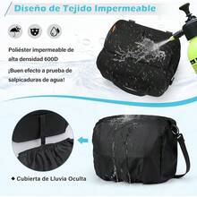 Lubardy Bolsa para Cámara DSLR/SLR/Mirrorless Funda Antichoque con Soporte para Trípode Bolsa Impermeable para Cámara con Protector de Lluvia para SLR, Negro - Negro - Ver 7