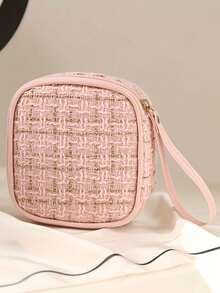 1pc Sanitary Pad Storage Bag, Travel Makeup Bag, Cosmetic Organizer Bag, Home Sanitary Pad Storage Bag, Back To School Student Sanitary Pad Storage Box, Large Capacity Student Sanitary Pad Storage Bag, Mini Sanitary Pad Storage Bag, Sanitary Pad Storage Box Organizer, Women's Menstrual Products, Sanitary Pad Storage Bag, Portable Sanitary Pad And Cosmetic Red Packet, School Supplies, Student Supplies, Office Supplies, Home Goods, Travel Supplies, Travel Camping Outdoor Hiking Menstrual Products - Multicolor - View 9