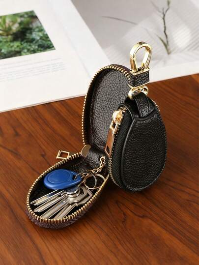 Portable Fashion Pu Car Key Bag Large Capacity Key Bag Double Waist Hanging Universal Zipper Key Bag Key Bag For Men And Women Key Bag Key Bag With Key Ring And Key Chain Bag For Women Mini Wallet, Teacher's Day, Valentine's Day, Birthday,Christmas Gifts,Ramadan.