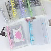 A6 Portable Clear Leaf Binder, Transparent Sticker Book, Sticker Album, Photo Storage Bag, Photo Album, Budget Planner, Diary, Notebook, Office Supplies - Multicolor - View 1