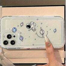 Funda de teléfono premium a prueba de golpes y resistente a caídas Funda de teléfono: Impresión de astronauta de dibujo animado transparente de Apple Funda protectora de TPU transparente anti-caída de cobertura completa y precisión para Apple  6/7/8/X/Xs/Xr/Xs Max/11/12/13/14/15/16 Pro Max ¿Quién podría resistirse a una funda de teléfono tan resistente y elegante? - 1 pieza - Ver 3