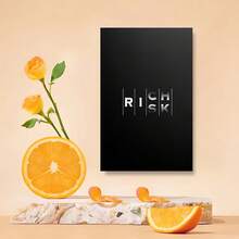 Framed "No Risk No Rich" Motivational Wall Art With Bold Risk Typography, Black Background Office & Home Decor - Ready-To-Hang Framed Canvas Print For Living Room, Bedroom, Dorm - Inspirational Workplace Decoration - 框架 - 查看 4