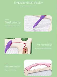 儿童涂鸦画板、儿童美术绘画玩具、益智玩具、男孩女孩学习教育玩具、磁铁、儿童书写/绘画板用品、生日礼物 - 彩色 - 查看 5