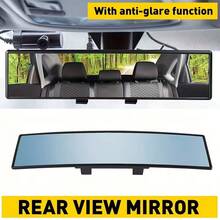 11.81 Inch Panoramic Convex Rearview Mirror - For Car, SUV And Truck Use, Clip On Wide-Angle, Reducing Blind Spots - Black - View 1