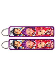 6件套卡通人物、韩流明星、钥匙扣、织唛、包包挂饰、布艺钥匙扣，圣诞节、情人节、复活节派对礼品、收藏玩具