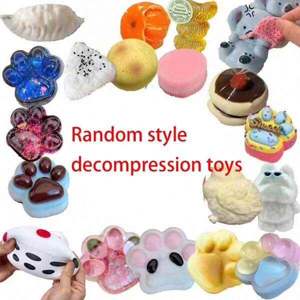 ZHUAIZHUAIHU 1pc Mystery Fidget Toys Cat Paw Mysterious Pack Antistress Foot Taba Squishy Toy Squeeze Toy Simulated Food Mochi Squishies Toy Gifts,Perfect Party Gift, Carnival Gift,Very Suitable For Festivals, Offices, Schools, And Gift Giving