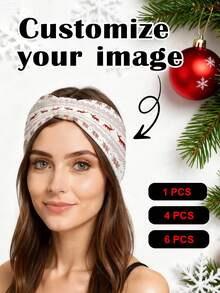 SRH Anpassbares Foto Damen Mode Haarband, in mehreren Mengen erhältlich (1/4/6 Stücke), Größe 31,5x51,5 cm (1/4/6 Stücke, einseitig), aus Polyesterfaser gefertigt. Sie können personalisierte Fotos hochladen. Geeignet für den täglichen Gebrauch, Partys, Sport, Laufen und Reisen. Ein Haarzubehör und Stylingtool. - Verschiedenfarbig - Übersicht 1