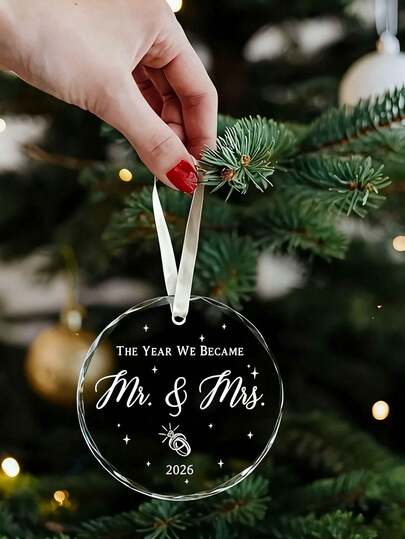 亚克力悬挂式结婚礼物 - 先生和太太礼物 - 2026年新婚礼物，准先生和太太礼物 - 新娘第一次结婚礼物 - 适合家居和户外花园装饰，订婚 | 婚礼庆典 | 生日礼物 | 母亲节 | 装饰挂件 | 透明设计，婚礼装饰……