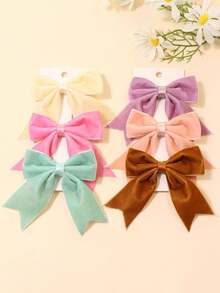 6 chiếc kẹp tóc nhung dành cho bé gái và thiếu niên, thích hợp để sử dụng hàng ngày. - Nhiều màu - Xem 6