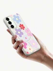 Custodia morbida per Samsung Galaxy S24+, S25+, S24 Plus, S24FE, S25 Plus, S25 Ultra, S25 Edge – custodia magnetica opaca con motivo floreale, custodia protettiva antiurto in TPU - nero - Visualizzare 11