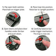 Trampa para ratas de doble puerta - acero duradero, 15x13x39.5cm, Efectiva para ratas astutas, No necesita electricidad, Control de plagas | Trampa de doble puerta | Construcción de metal, Trampa para ratas - Verde - Ver 8