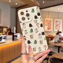 Funda de Teléfono de TPU con Patrón de Árbol de Navidad y Muñeco de Nieve, Pantalla Completa, Ojo de Ángel Negro Creativo, Material Mate a Prueba de Golpes, Protección de Lente, Adecuada para 17/17Air/17ProMax/17Pro/16ProMax/16Pro/16/15/14/13/12 ProMax, Funda de Teléfono de Vacaciones, Funda de Teléfono de Festival, Diseño Creativo, Protección de Alta Calidad, Material Duradero, Funda de Teléfono, Compradores de Vacaciones, Usuarios de Smartphones - Colores mixtos - Ver 6