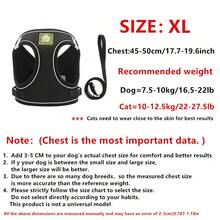 寵物背帶和皮帶套裝,適用於中小型犬和貓,柔軟透氣的網狀材料,帶反光條紋,可調節背心式無拉力牽引繩,適合所有季節 - 黑色 - 查看 17