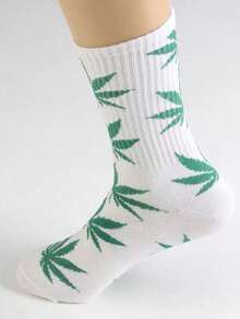 3 أزواج جوارب متوسطة الطول للشارع والهيب هوب بنمط أوراق القيقب، مناسبة للجنسين