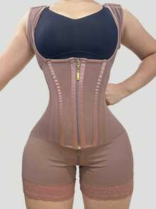 运动束腰带，带纽扣和拉链，塑形腰部，塑身连体衣