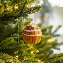 Adorno de casa/árbol/pastel de jengibre, decoración creativa para colgar en el árbol de Navidad, ideal para fiestas, celebraciones en casa o en la oficina. - Chocolate - Ver 8