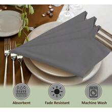 Ruvanti Cloth Napkins Set Of 12 18x18 Inches Napkins Cloth Washable Soft Durable Absorbent Cotton Blend. Table Dinner Napkins Cloth For Hotel Lunch Restaurant Weddings Parties Charcoal Grey - Charcoal - View 5