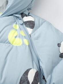 mini bala Baby Daunen-Jumpsuit, Dreifach-Schutz, weicher warmer Winteranzug - blau und weiß - Übersicht 4