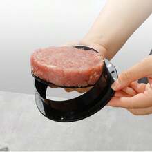 1pc Hamburger Patty Maker Mold, Material, Easy Release And Comfortable Grip, Essential For Homemade Burgers - Black - View 4