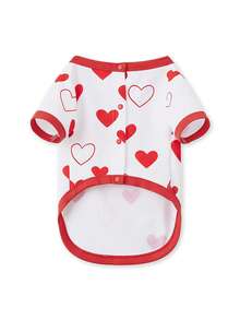 Match Family Valentines Day Pjs Set Long Sleeve Tops + Heart Print Pants Set Loungewear Casual Holiday Lounge Set Pj - White - View 9