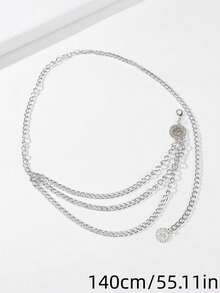 1 Peça Acessório de Corrente de Cintura Ajustável com Design de Retrato Vintage da Rainha e Girassol Sobreposto, Adequado para Vestidos e Vestidos Formais de Verão, Escola, Outono, Halloween