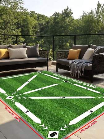 Foldable Anti-Slip Football Footprint Training Mat, Creative Carpet Rug For Outdoor Patio, Camping, Living Room, Bedroom, Home Decor