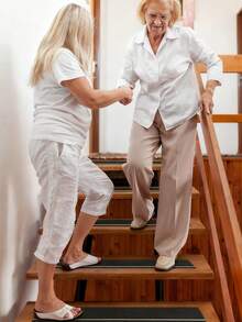 10pcs Glow-In-The-Dark Anti-Slip Stair Treads 3.9"X24" - Self-Adhesive Non-Slip Tape With Green Edges, Durable Indoor/Outdoor Safety Grip For Stairs, Skateboarding, Winter Rain Snow - Multicolor - View 5