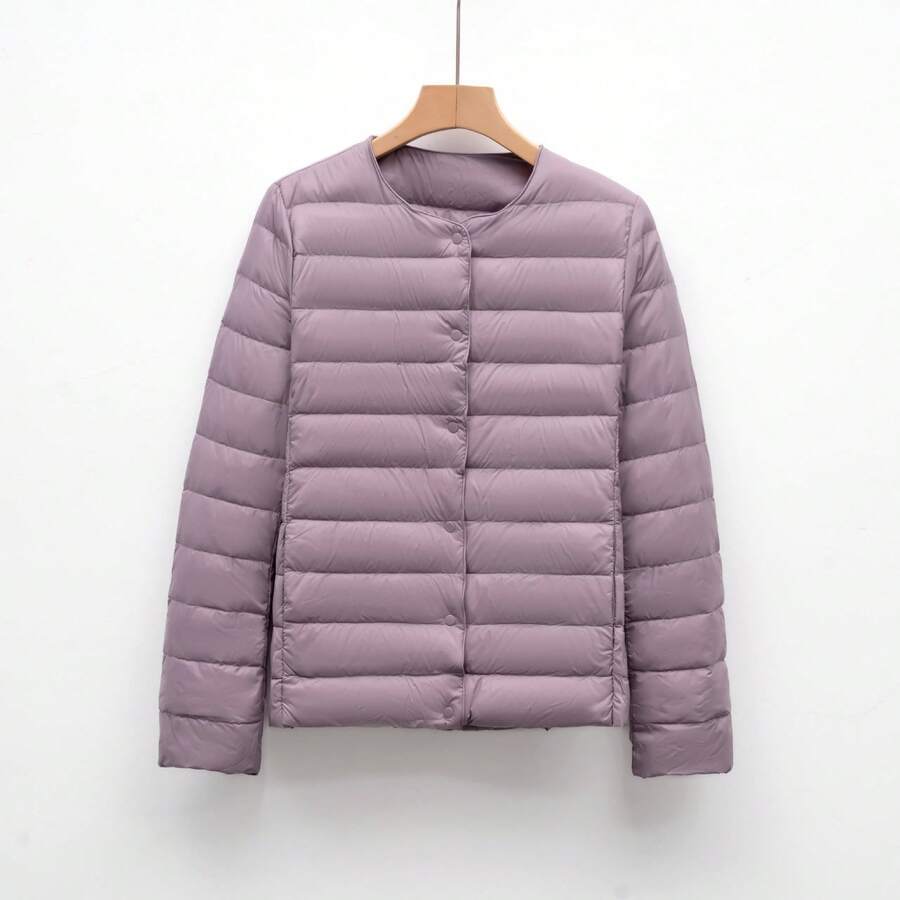 Women Outdoor Down Jackets - Light Purple - View 1