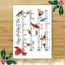 Adult Birthday Greeting Card - Musical Birds On Sheet Music For Nature & Music Enthusiasts (Includes Envelope) - Multicolor - View 8