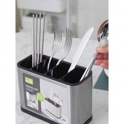 Porta Talheres Escorredor Aço Inox Vazado Pia Cozinha