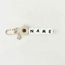 1pc Cute Daisy Keychain Customizable With Name/Initial Beads Great For Mother's Day Back To School Birthday Gifts Y2K - Multicolor - View 32