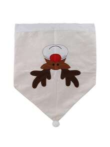 1pc Deer Horn Chair Cover, Christmas Home Decor, Dining Chair Cover, Christmas Hat Gift, Party Supplies - Multicolor - View 12