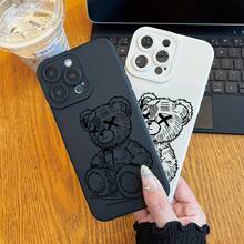 The Angel'S Eye High-End Phone Case Features A Cute Hand-Drawn Teddy Bear Design With UV Printing, Providing 360-Degree Protection For Iphone Models 11, 12, 13, 14, 15, 16 Pro Max, XR, X/XS, 7, 8 Plus, And SE.It'S The Perfect Gift For Birthdays For Both Boys And Girls.Suitable For IPhone 17 Air - 黑色 - 查看 7