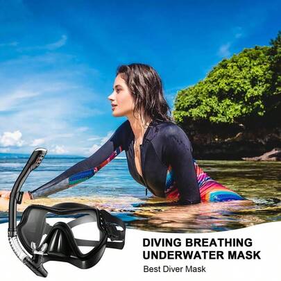 Diving Snorkel Mask,Diving Mask Diving Goggles, Snorkeling Mask With Latest Dry Top Breathing System,Waterpr...