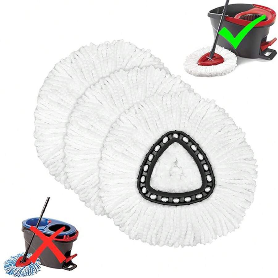 1pcs Mop Head For O-Ceda EasyWrin Spin Mop Refill 1-Tank System Only Easy Cleaning Microfiber Replacement - White - View 1